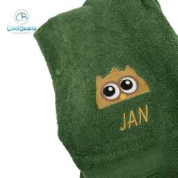 Owl Head Towel - Personalised Face Cloth/Hand Bath = Embroidered - thumbnail 3