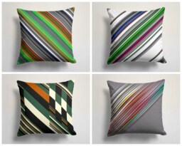 Abstract Modern Cushion Cover/Housewarming Party Pillow Case/Style Original Pillow/Color Striped Random Cover/Ikat Collection - thumbnail 1