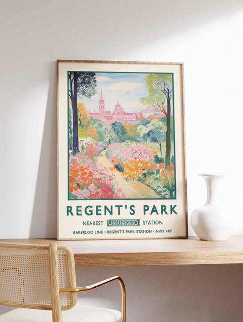 Regent's Park London Print, William Morris Poster, Botanical Gardens Vintage Wall Art, Floral A1/A2/A3/A4 - image 1