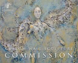 Gentle Being Custom Wall Sculpture Visionary Fine Art By Fae Factory Artist Dr Franky Dolan - Original Clay Relief 3D Painting Fantasy Art - thumbnail 1