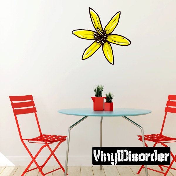 Floral Flower Wall Decal - Fabric Vinyl Removable & Reusable Floralfloweruscolor039Et