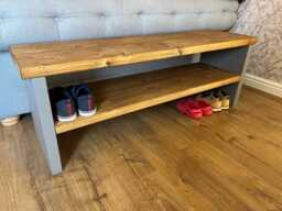 Solid Wooden Shoe Storage Bench Seat - thumbnail 1