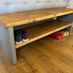 Solid Wooden Shoe Storage Bench Seat - thumbnail 3