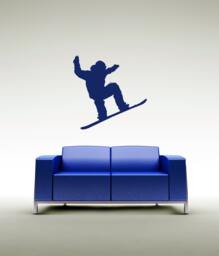 Snowboarding Wall Art, Snowboard Decal, Extreme Sports Decor, Gift For Snowboarder, Action Sticker, Winter Room Decor - thumbnail 1