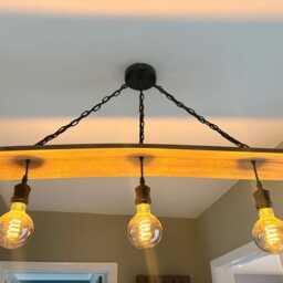 Solid Oak, Steam Shaped Ceiling Lamp - thumbnail 2
