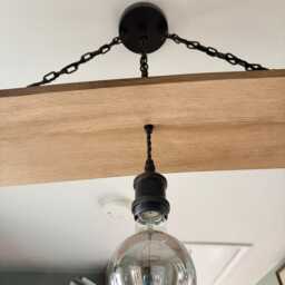 Solid Oak, Steam Shaped Ceiling Lamp - thumbnail 3