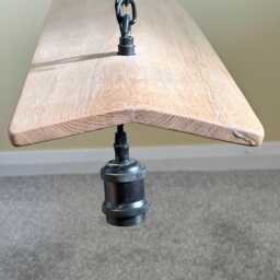 Solid Oak, Steam Shaped Ceiling Lamp - thumbnail 4