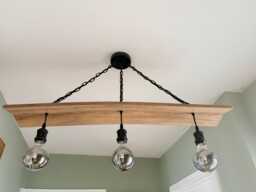 Solid Oak, Steam Shaped Ceiling Lamp - thumbnail 1