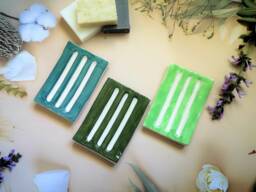 Handmade Clay Soap Dish - 13x8 cm - Self-Draining Rectangular Holder