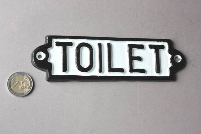 Rustic Toilet Sign Iron Shabby, Door Sign, Wall Hanging, Wc Plaque White Black, Nostalgic Vintage Style - image 1