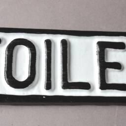 Rustic Toilet Sign Iron Shabby, Door Sign, Wall Hanging, Wc Plaque White Black, Nostalgic Vintage Style - thumbnail 2