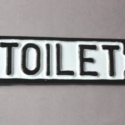 Rustic Toilet Sign Iron Shabby, Door Sign, Wall Hanging, Wc Plaque White Black, Nostalgic Vintage Style - thumbnail 3