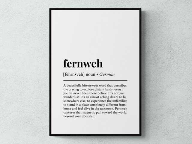 Fernweh German Word Definition Gift Wall Art Print - image 1