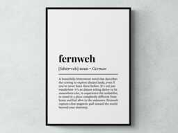 Fernweh German Word Definition Gift Wall Art Print - thumbnail 1