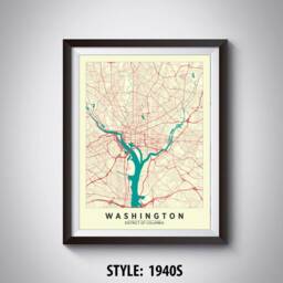 Washington Dc Map Art Print Black & White Travel Poster - thumbnail 2
