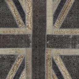Union Jack Rug Patchwork British Flag Design, Hand-Knotted Turkish Wool - thumbnail 3