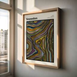 Snowdon Mountain Contour Print Modern Minimalist Art, Free Personalisation - thumbnail 2