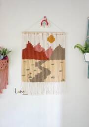 Large Macrame Mountain Wall Hanging Boho Scandi Decor - thumbnail 1