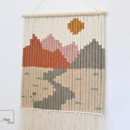 Large Macrame Mountain Wall Hanging Boho Scandi Decor - thumbnail 4