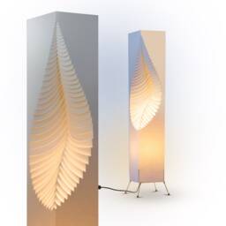Leaf Floor Lamp 107 cm - 3'6 On Wire Stand, Handmade in Prague, Modern Living Room Decor, Eco Friendly Packaging - Organic Resin Paper - thumbnail 4