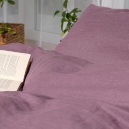 Qeen Size Duvet Cover Set in Purple Of Organic Linen, Duvet Cover With 2 Pillowcases - thumbnail 4
