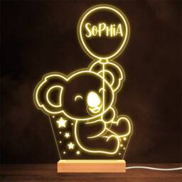 Cute Koala Balloon & Stars Personalised Gift Lamp Night Light - thumbnail 1
