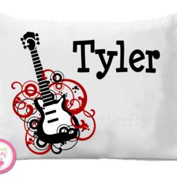 Hot Pink Guitar Pillowcase , Personalized Pillow Case - thumbnail 2