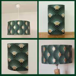 Green & Gold Art Deco Style Lampshade Or Pendant Light - Ideal Christmas Birthday Gift Chic Decoration - thumbnail 4