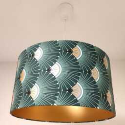 Green & Gold Art Deco Style Lampshade Or Pendant Light - Ideal Christmas Birthday Gift Chic Decoration - thumbnail 2