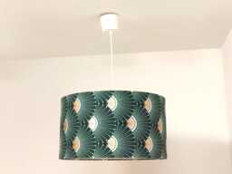 Green & Gold Art Deco Style Lampshade Or Pendant Light - Ideal Christmas Birthday Gift Chic Decoration - thumbnail 1