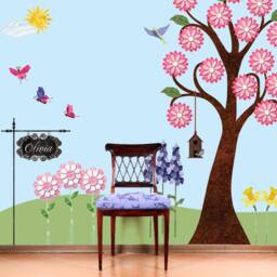 Personalized Garden Name Sign Wall Sticker For Girls Room - Stk1033 - thumbnail 2