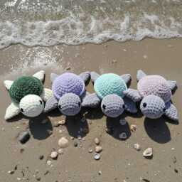 Musical Turtle Toy, Cuddly Crocheted, Gift Idea, Baby, Baby Shower, Crib, Birth, Christening, Present - thumbnail 4