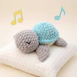 Musical Turtle Toy, Cuddly Crocheted, Gift Idea, Baby, Baby Shower, Crib, Birth, Christening, Present - thumbnail 3