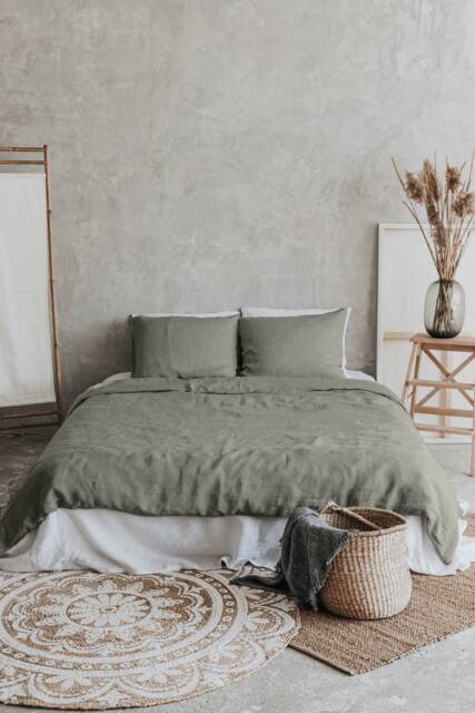 stonewashed Linen Zipper Duvet Cover Set Includes Two Pillowcases - image 1