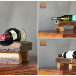 Personalized Reclaimed Wood Wine Rack - Single Bottle Display - thumbnail 3