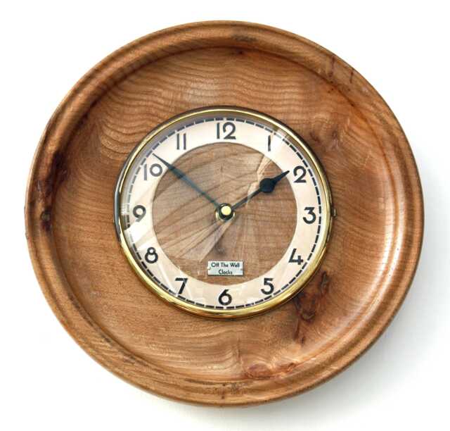 Wooden Wall Clock - New 28cm Vintage Retro Handmade Mid Century Style Country Gift Off The Clocks - image 1