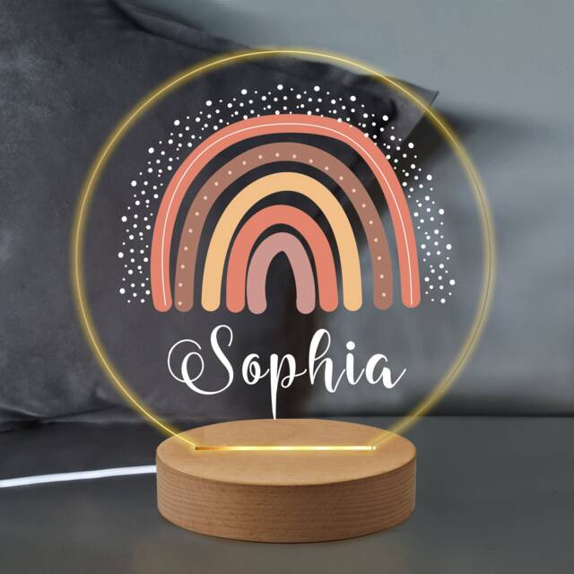 Personalised Rainbow Gifts For Girls Led Desk Table Lamp Nursery Night Light Gifts Girls Kids Children Birthday 7 Colours Flashing - image 1