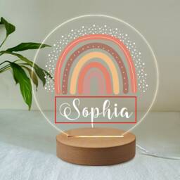 Personalised Rainbow Gifts For Girls Led Desk Table Lamp Nursery Night Light Gifts Girls Kids Children Birthday 7 Colours Flashing - thumbnail 4