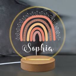 Personalised Rainbow Gifts For Girls Led Desk Table Lamp Nursery Night Light Gifts Girls Kids Children Birthday 7 Colours Flashing
