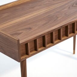 Mid Century Modern Walnut Desk, Solid Wood Legs, Handmade - thumbnail 3