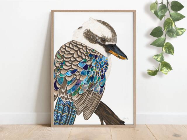 Kookaburra Print, Bird Kookaburra, Kookaburra Art, Painting, Australian Native, Australian Bird, Animal - image 1