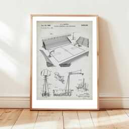 Basketball Court & Apparatus From Us Patent Design. Poster Gift Basketball Player, Sport, Locker Room Wall Art, Decor - thumbnail 1