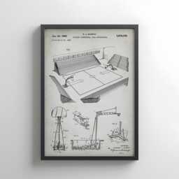 Basketball Court & Apparatus From Us Patent Design. Poster Gift Basketball Player, Sport, Locker Room Wall Art, Decor - thumbnail 2