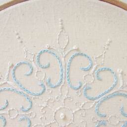 Embroidered Snowflake Wall Art - Hand Embroidered Christmas Hanging Decoration Handmade in The UK - thumbnail 3