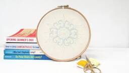 Embroidered Snowflake Wall Art - Hand Embroidered Christmas Hanging Decoration Handmade in The UK - thumbnail 1