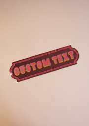 Pink Rectangle Mirror Sign - Custom Text - thumbnail 1