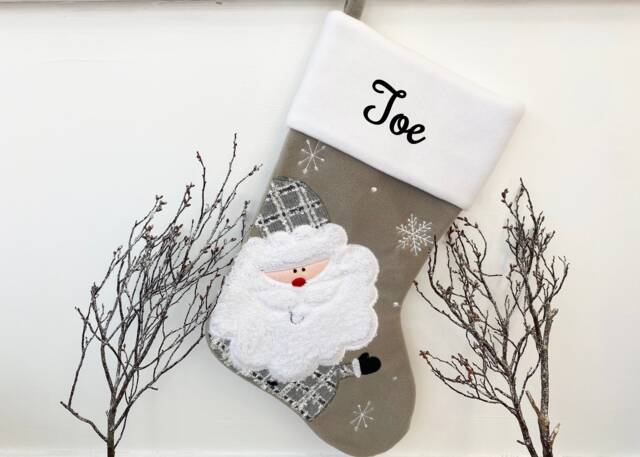 Custom Embroidered Personalized Christmas Santa Claus Stockings - Xmas Gonk Snowman Reindeer - The Couture Cushion