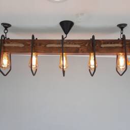 Wooden Farmhouse Pendant Chandelier, Rustic Lighting Fixture For Dining Room, Kitchen Island, Bar, Billiard - thumbnail 2