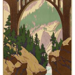 Davos Viaduct Travel Poster Vintage Rhaetische Bahn Print - thumbnail 2