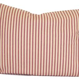 Red Ticking Pillow Covers For 20x20, 18x18, 16x16 Inserts, All Sizes - thumbnail 2